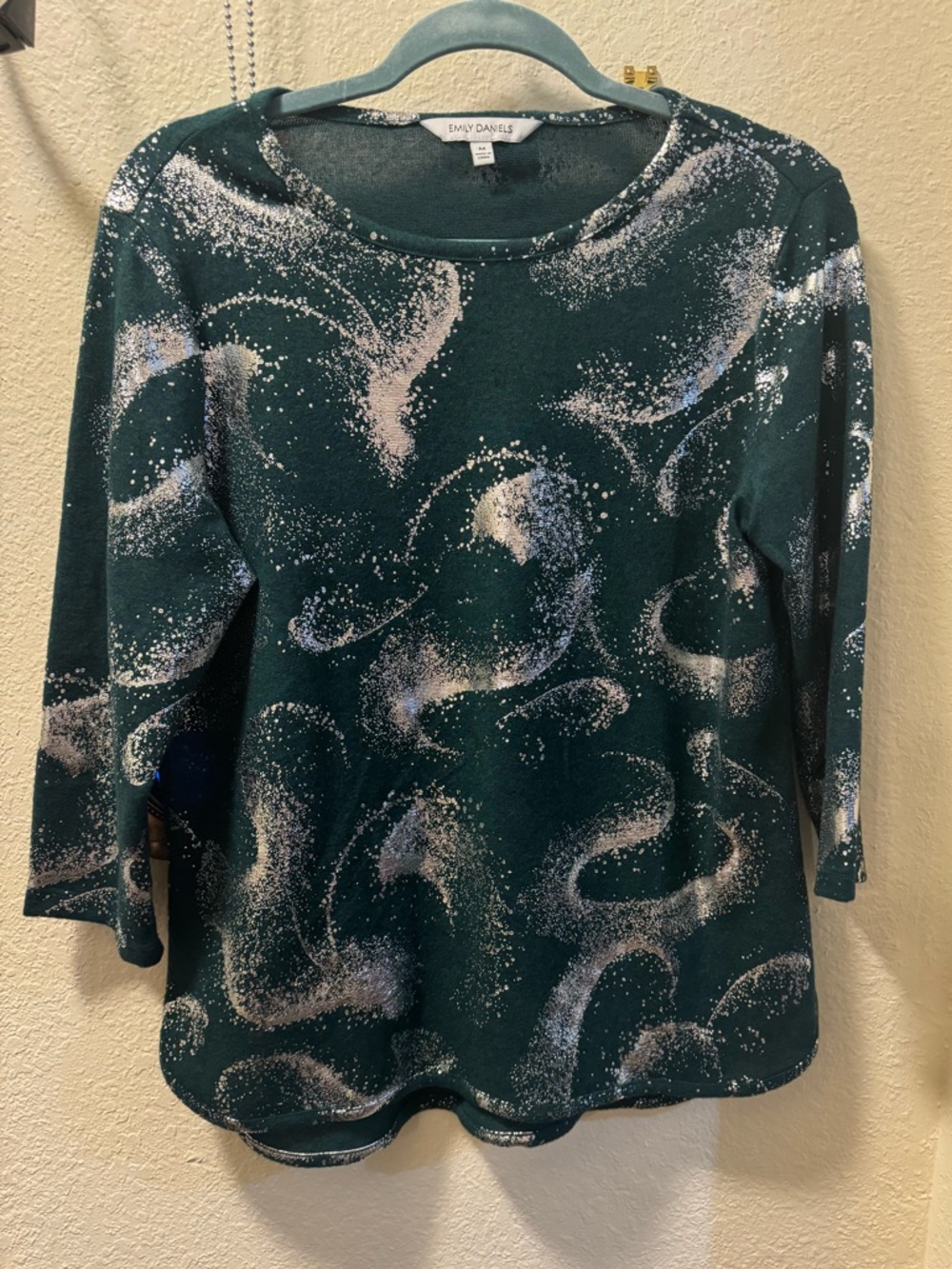 Emily Daniels Women’s Teal Swirl Print Blouse